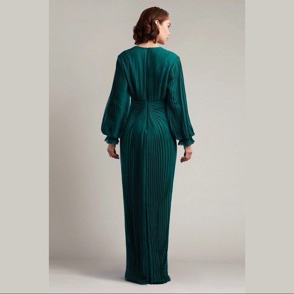 TADASHI SHOJI - GORDON PLEATED CRINKLE CHIFFON GOWN - Picture 2 of 5